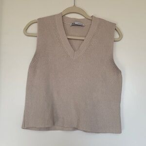 Cream Zara Sweater Vest